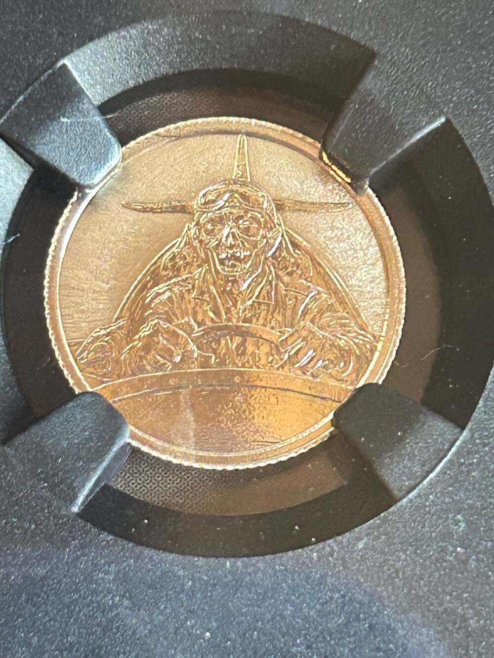 2026 Niue G$1 Zombie Pilot 9kt Au NGC Reverse PF 70 Gold Coin